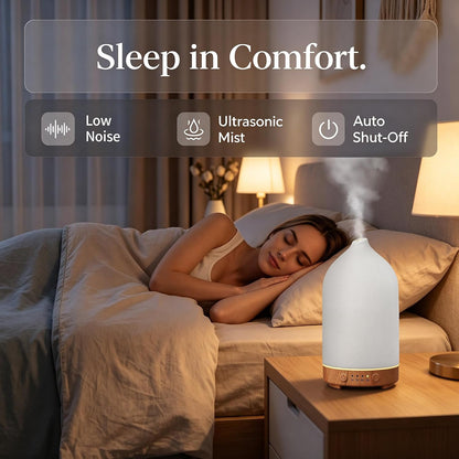 Gooamp 200ML Ceramic Essential Oil Diffuser for Home, Stone Diffuser