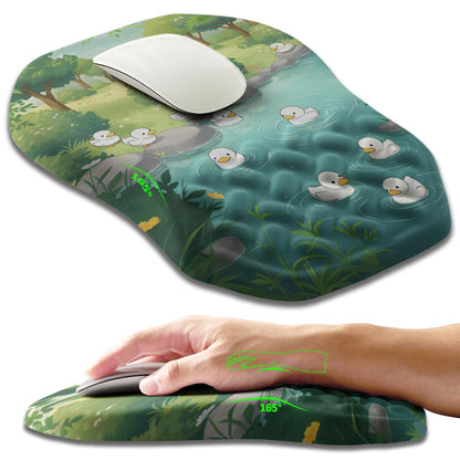 Ergonomic Slope Mouse Pad Wrist Support, Wrist Rest Mousepad for Carpal Tunnel Pain Relief with Massage Bulge and Slow Rebound Memory Foam (12x8 inch, Black)
