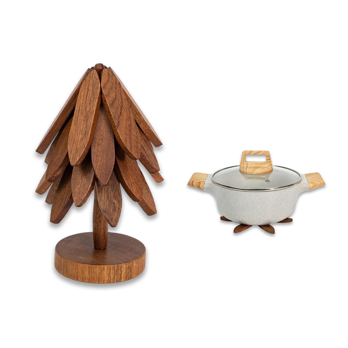 Yuoyar Wooden Tree-Shaped Coasters Set for Coffee Table, Kitchen