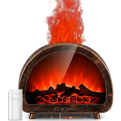 2026 Upgraded 12 Color Flame Fireplace Aroma Essential Oil Diffuser,250ml USB Desktop Noiseless Cool Mist Humidifier with Timer Auto-Off Protection for Home,Office, Gift (Black, Arched)