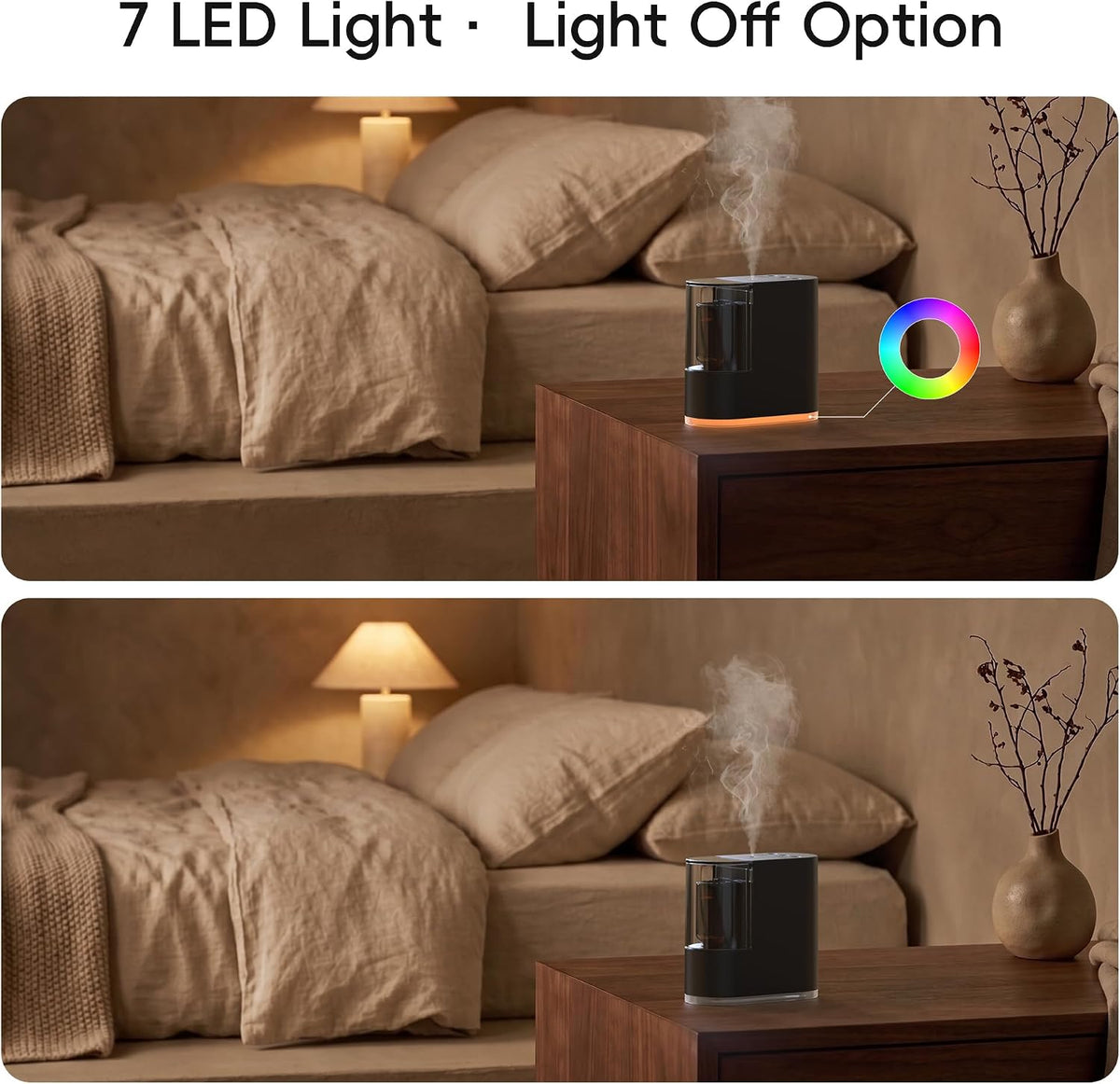 Waterless Essential Oil Diffuser for Bedroom, Home, Black