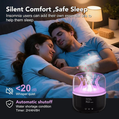 Jellyfish Humidifier Diffuser, 280ml Essential Oil Diffuser with Remote, 7 Color Lights, Quiet Ultrasonic Cool Mist Humidifier for Home, Office, Nursery, Auto-Off (Black)