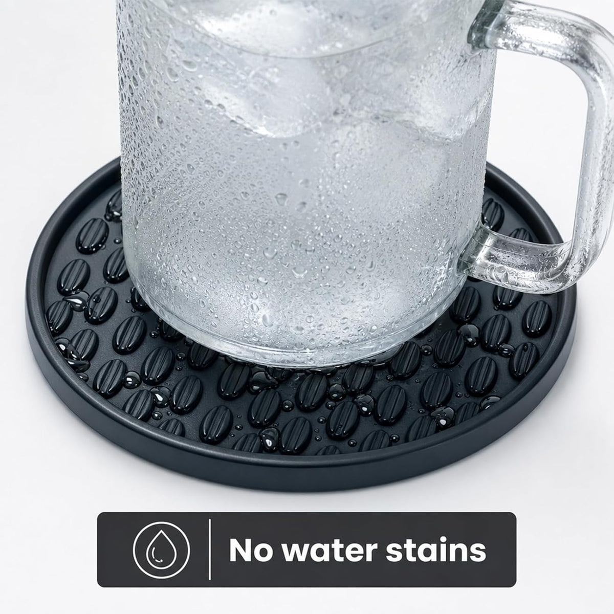 Nightstand Coaster, 6 Pack 3.94 Inch Drink Coasters with Storage Holder