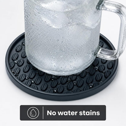 Nightstand Coaster, 6 Pack 3.94 Inch Drink Coasters with Storage Holder