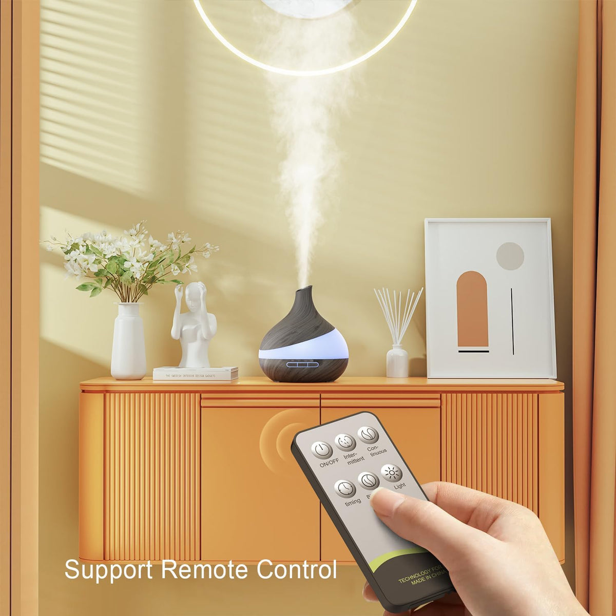 HJTHJT 500ML Essential Oil Diffuser for Home: 14 Color LED, Remote Control