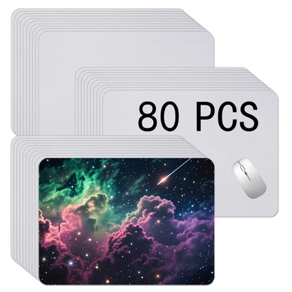 40 PCS White Mouse Pad 3mm Thick for Heat Press Printing,Bulk Mousepad Blanks for Heat Transfer Crafts 22x18x0.3CM