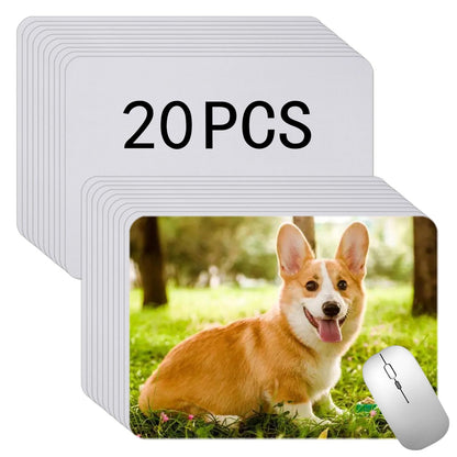 100 PCS White Mouse Pad for Heat Transfer, Bulk Mousepad for Heat Press Printing Crafts Custom Photos Non Slip Bottom 24x20x0.2CM