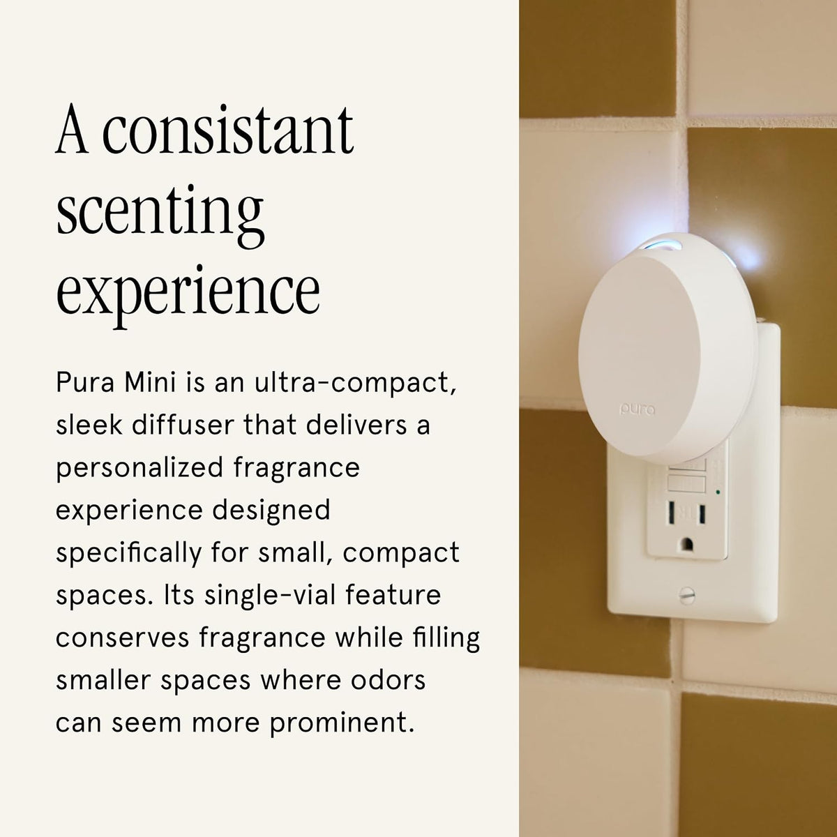 Pura Home Mini Fragrance Diffuser, Includes 1 Scent Refill, Linens & Surf
