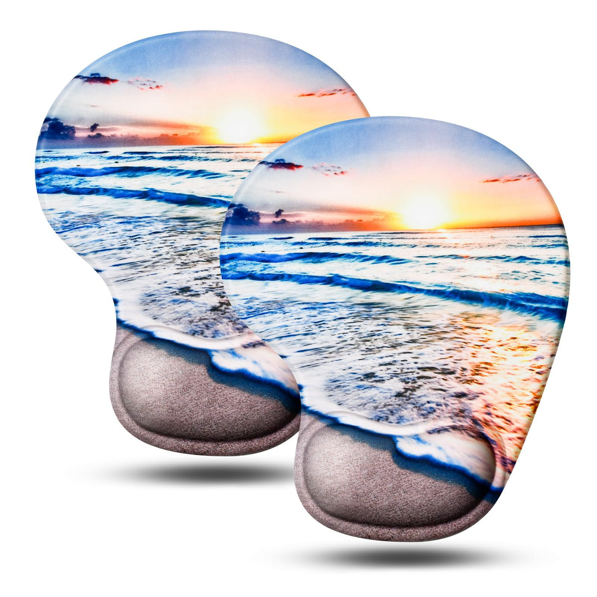 JIKIOU Ergonomic Mouse Pad with Gel Wrist Rest 2 Pack, Portable Small Black