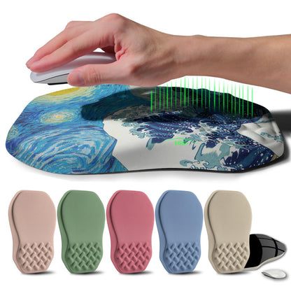 Ergonomic Raised Mouse Pad Wrist Support with Bilateral Slope Memory Foam Mousepad for Wrist Rest and Carpal Tunnel Pain Relief 11.8x7.9〃 Black