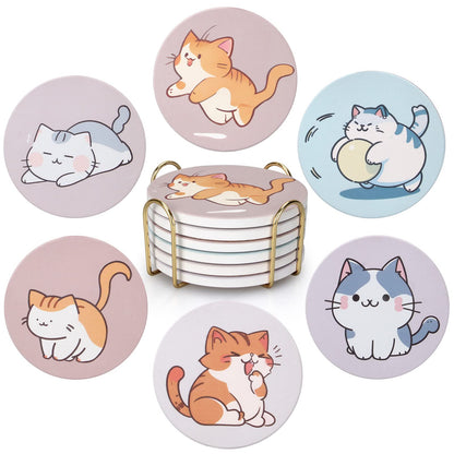Fun Mid Century Modern Outdoor Coasters Patio Table Boho Cute Coaster Set