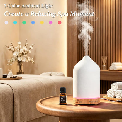 URPOWER 180mL Ceramic Essential Oil Diffuser Aromatherapy Diffuser for Home