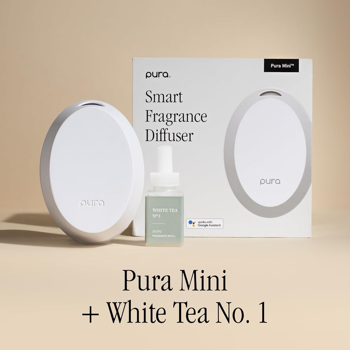 Pura Home Mini Fragrance Diffuser for Small Spaces, White Tea no.1