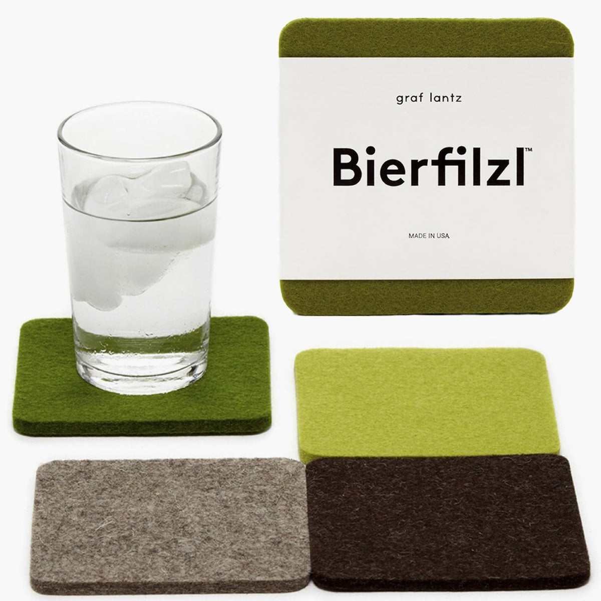 Graf Lantz - Bierfilzl Merino Wool Round Coasters Set of 4 - Heather White (4" Circles) - Absorbs 30% of Weight, German Wool - Heat Resistant, Sustainable, & Reusable - Home Decor & Coffee Table Decor