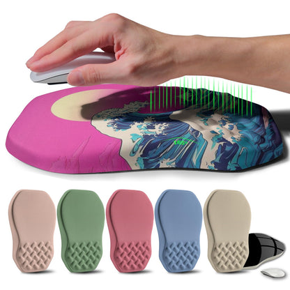 Ergonomic Raised Mouse Pad Wrist Support with Bilateral Slope Memory Foam Mousepad for Wrist Rest and Carpal Tunnel Pain Relief 11.8x7.9〃 Black