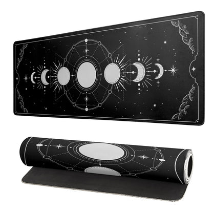 Black and White Japanese Cherry Blossom Gaming Mouse Pad Sakura Death Life Flower Mat 31.5x11.8 Inch Texture Non-Slip Rubber Base Mousepad Stitched Edges Keyboard Desk Pad for Office Home Game