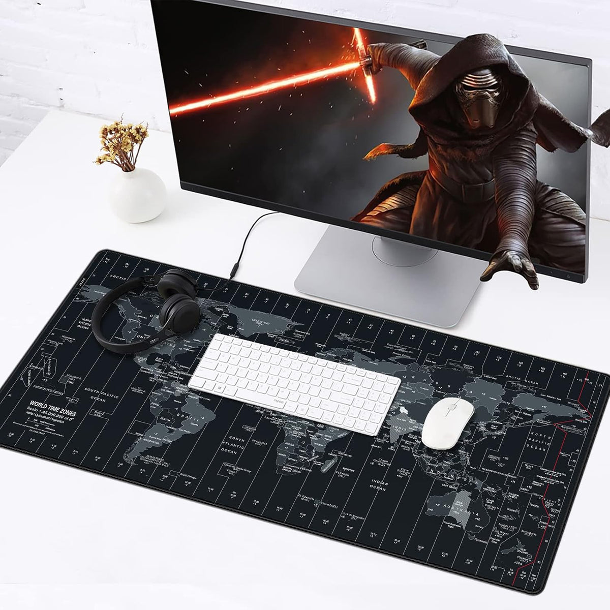 JIALONG Large Gaming Mouse Pad, Extended XXL Desk Mat 35.4×15.7 Inches Map