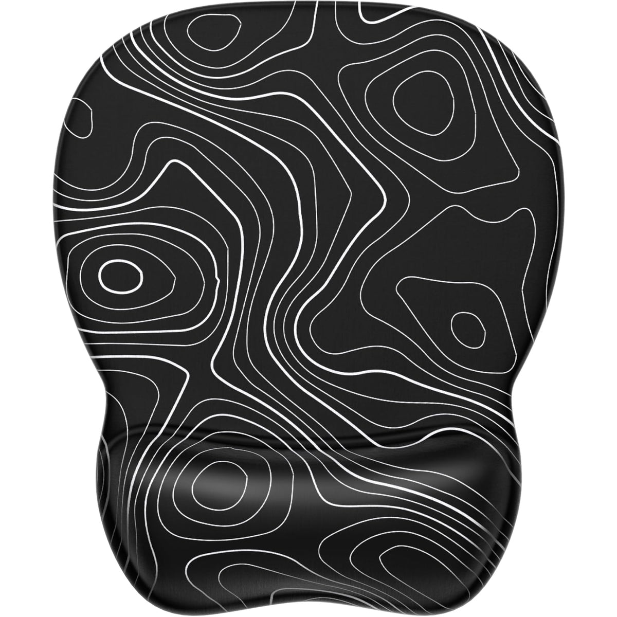 MROCO Ergonomic Mouse Pad with Gel Wrist Rest, 9.4 x 8.1 in, Black Flower