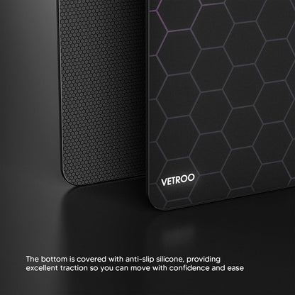 Vetroo Black GMP300 Tempered Glass Gaming Mouse Pad