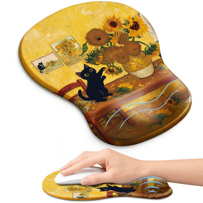Ergonomic Mouse Pad with Wrist Rest, Gel Wrist Support, Black