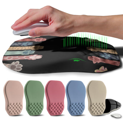 Ergonomic Raised Mouse Pad Wrist Support with Bilateral Slope Memory Foam Mousepad for Wrist Rest and Carpal Tunnel Pain Relief 11.8x7.9〃 Black