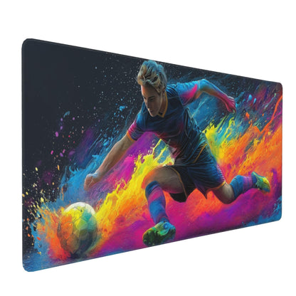 Gaming Mouse Pad, XXL Non-Slip Rubber Base, Waterproof with Stitched Edges, Japanese Demon Mask Design, 35.4 x 15.7 inches