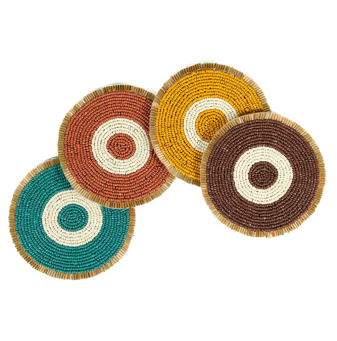 Folkulture Cute Fall Coasters, Set of 4, Non Slip, Easy to Clean - 4 Inch