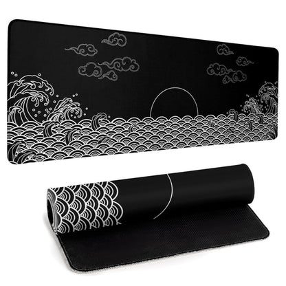 Large Topographic Map Gaming Mouse Pad for Desk Black Desk Pad with Non-Slip Rubber Base Stitched Edge Desk Organizers and Accessories Desk Decor