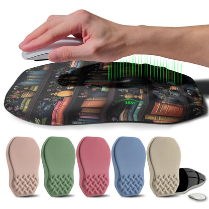 Ergonomic Raised Mouse Pad Wrist Support with Bilateral Slope Memory Foam Mousepad for Wrist Rest and Carpal Tunnel Pain Relief 11.8x7.9〃 Black
