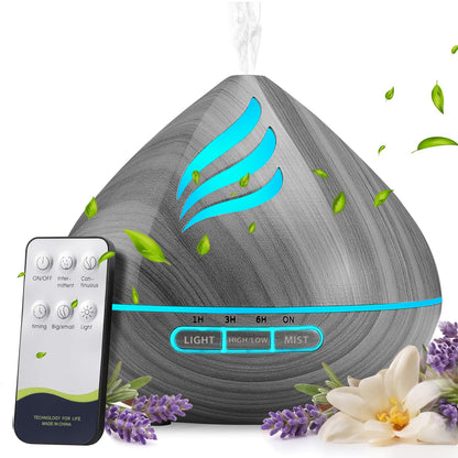 500ML Essential Oil Scent Diffuser: Remote Control &14 Colors LED for Home