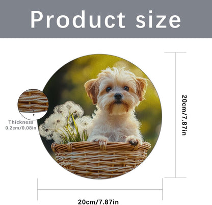 30 PCS White Mouse Pad for Heat Press Printing, Round Rubber Mouse Mat, Bulk Crafts Custom Photos Non Slip Bottom 20x20x0.2 cm