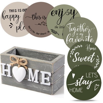 Queekay House Warming Gifts New Home Farmhouse Coasters Set of 6, Mixed
