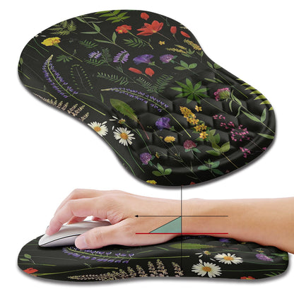 Hokafenle Ergonomic Mouse Pad Wrist Support, Wrist Rest Mousepad for Carpal Tunnel Pain Relief with Integrated Memory Foam Slope Massage Bulge (11.8x7.9 inch,Topographic Contour)