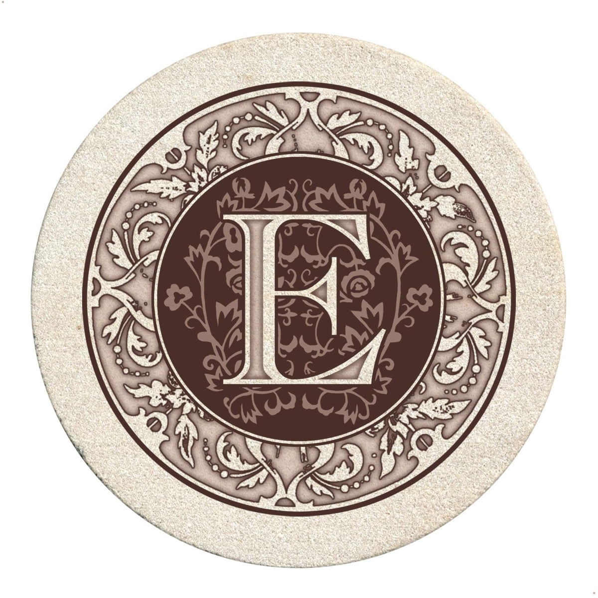 Thirstystone Monogram Round Natural Sandstone Coaster 4 Pack (Letter B)