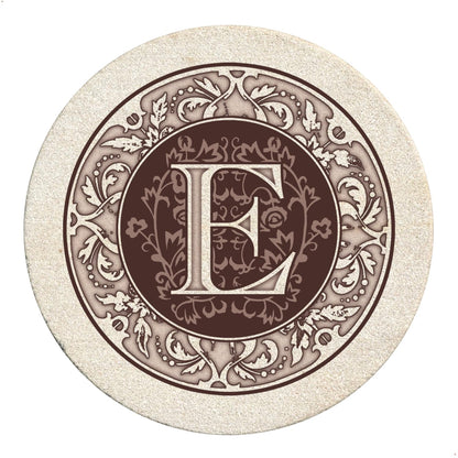 Thirstystone Monogram Round Natural Sandstone Coaster 4 Pack (Letter B)