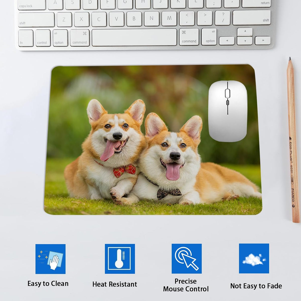 40 PCS White Mouse Pad 3mm Thick for Heat Press Printing,Bulk Mousepad Blanks for Heat Transfer Crafts 22x18x0.3CM