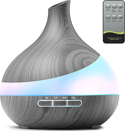 Essential Oil Diffuser with Remote Control & Dual Mist Settings – Quiet Humidifier, Auto Shut‑Off for Large Rooms