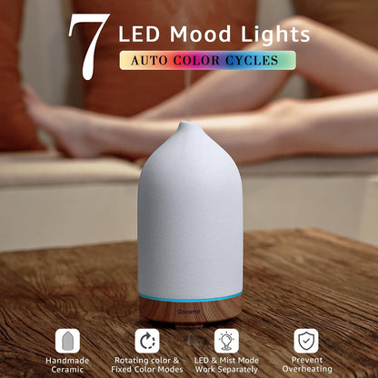 Gooamp 200ML Ceramic Essential Oil Diffuser for Home, Stone Diffuser