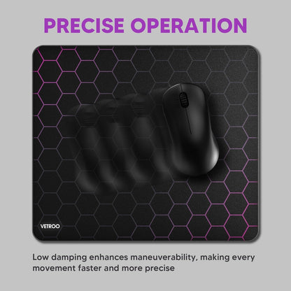 Vetroo Black GMP300 Tempered Glass Gaming Mouse Pad