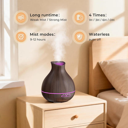 Aromatherapy Essential Oil Diffuser, 550ml Ultrasonic Fragrant Oil Large Room Humidifier, Diffusers for Home with Timer and Waterless Auto-Off, 7 Color LED Lights,Cool Mist Humidifiers