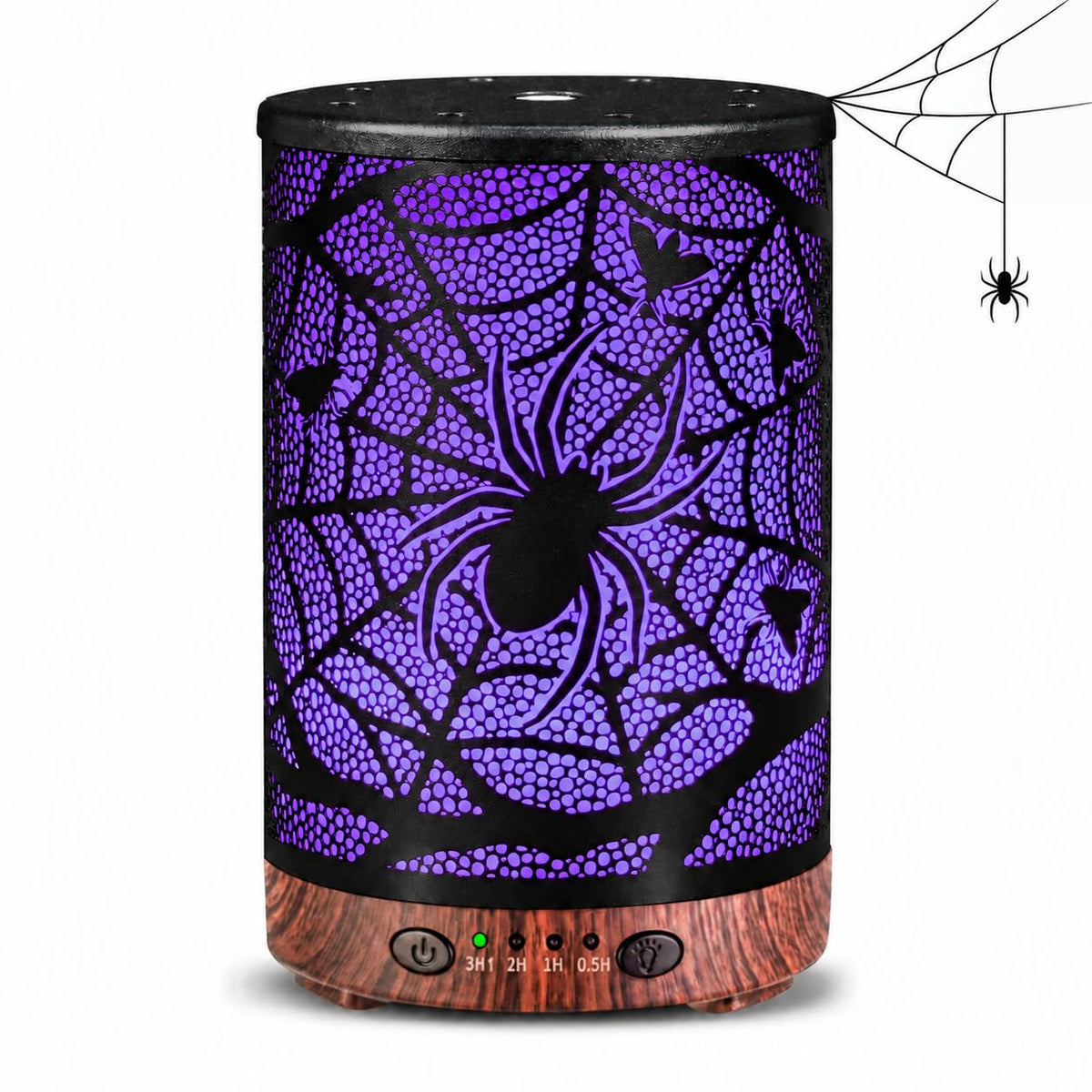 Essential Oil Diffuser 120ML Metal Aromatherapy Diffuser with Timer, Cool Mist Humidifier with Auto Shut-Off & 7 Color Lights for Home Office Spa (Tree)