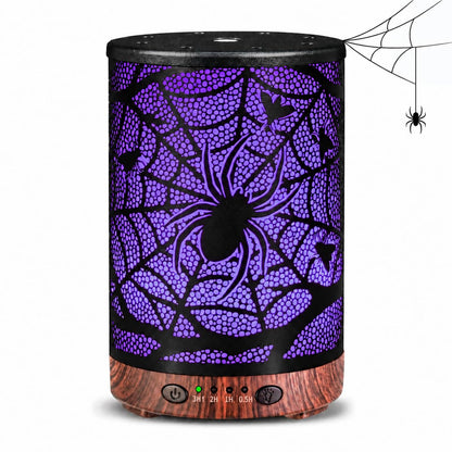 Essential Oil Diffuser 120ML Metal Aromatherapy Diffuser with Timer, Cool Mist Humidifier with Auto Shut-Off & 7 Color Lights for Home Office Spa (Tree)
