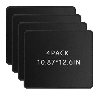 12 PCS Black Mouse pad Bulk with Stitched Edge,10.2x8.3inches 3mm Thickness Premium Textured Non-Slip Rubber Base Washable for Office and Home Use