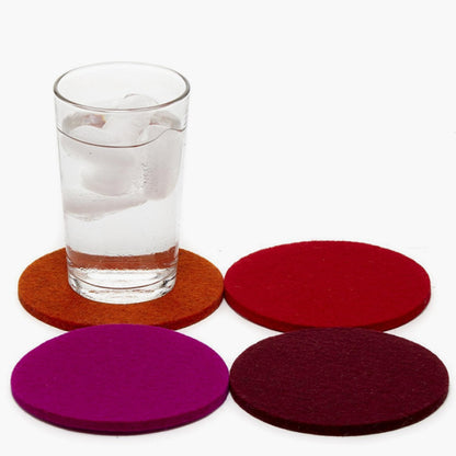 Graf Lantz - Bierfilzl Merino Wool Round Coasters Set of 4 - Heather White (4" Circles) - Absorbs 30% of Weight, German Wool - Heat Resistant, Sustainable, & Reusable - Home Decor & Coffee Table Decor