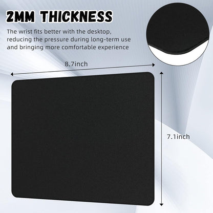 Crtiin 50 Pack Mouse Pad Bulk Pack, 7.09 x 8.66 Inch, Black