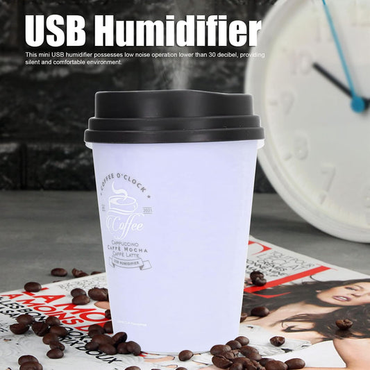 Essential Oil Diffuser, 300ml Coffee Cup Shape Mini Portable Humidifier Cordless Mute Aroma Diffuser Aromatherapy Diffuser Cool Mist Humidifier for Bedroom Office Car (Purple)