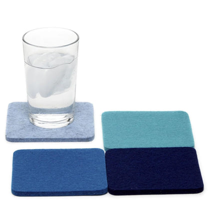 Graf Lantz - Bierfilzl Merino Wool Round Coasters Set of 4 - Heather White (4" Circles) - Absorbs 30% of Weight, German Wool - Heat Resistant, Sustainable, & Reusable - Home Decor & Coffee Table Decor