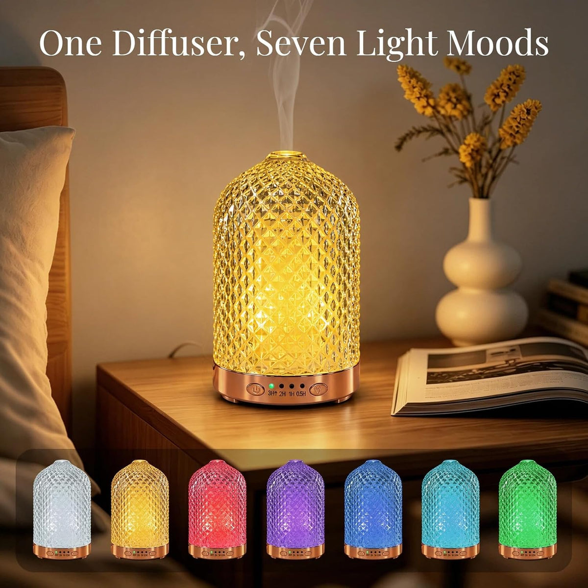 Essential Oil Diffuser for Home, 120 ml Glass Aromatherapy Diffuser