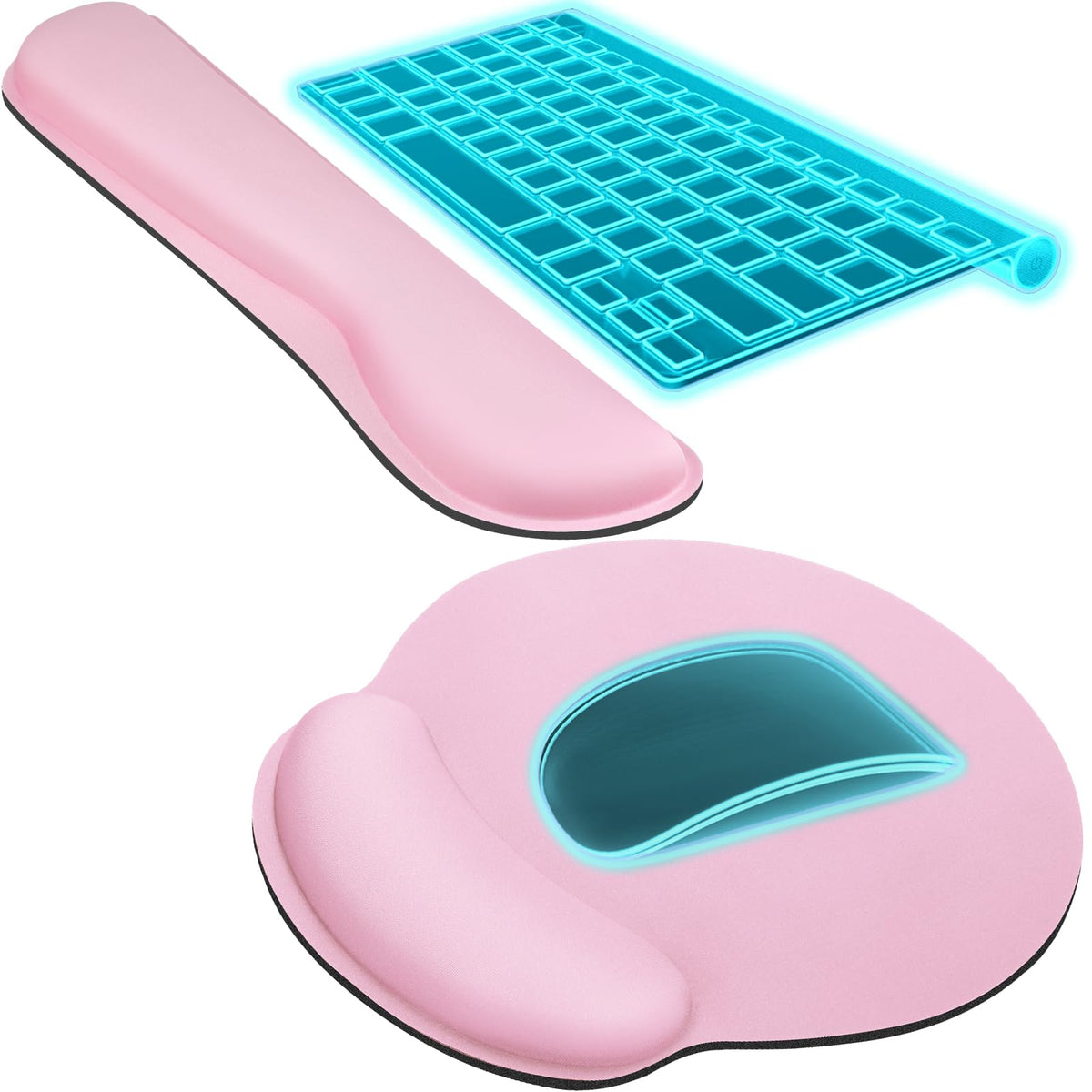 KTRIO Keyboard Wrist Rest & Mouse Pad with Wrist Rest, Black