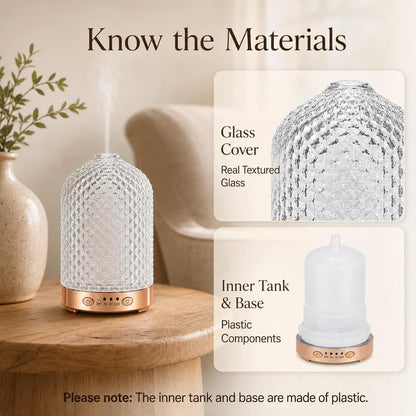 Essential Oil Diffuser for Home, 120 ml Glass Aromatherapy Diffuser